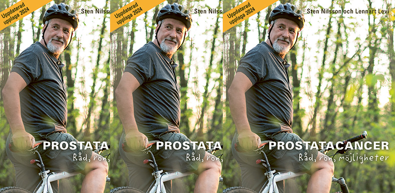 Omslagsbild på broschyr om prostatacancer föreställande en man på en cykel