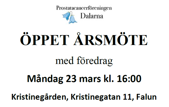 PCF Dalarna Kallelse Årsmöte 2026