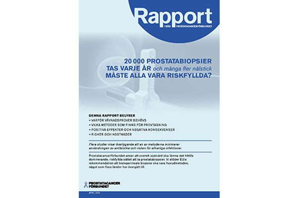 Omslagsbild till förbundets nya rapport om prostatabiopsier
