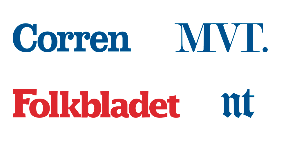 Företagsloggor för Corren, MVT, Folkbladet och nt