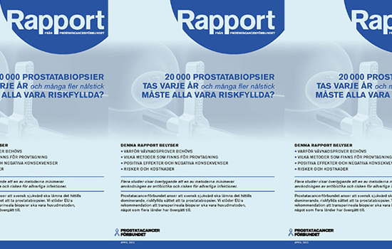 Omslagsbild till förbundets nya rapport om prostatabiopsier